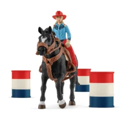 Barrel Racing Avec Une Cowgirl