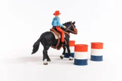 Barrel Racing Avec Une Cowgirl