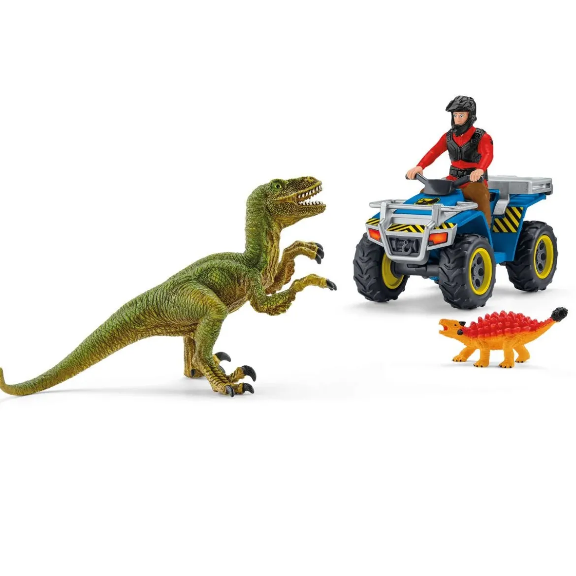 Fuite sur quad face au vélociraptor